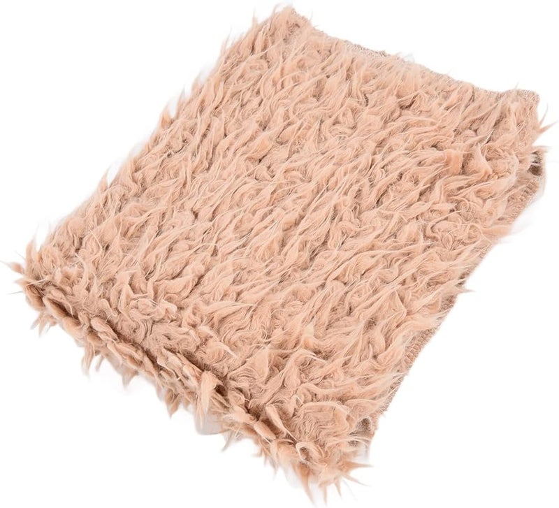 Khaki Baby Photography Blanket Soft Plush Newborn Quilt Photo Prop Mat 31x22in - Image 2